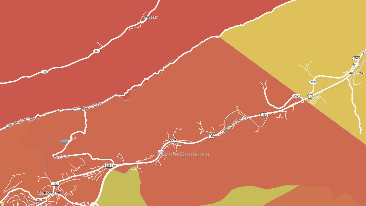 Blair, KY Map of Assault Rates