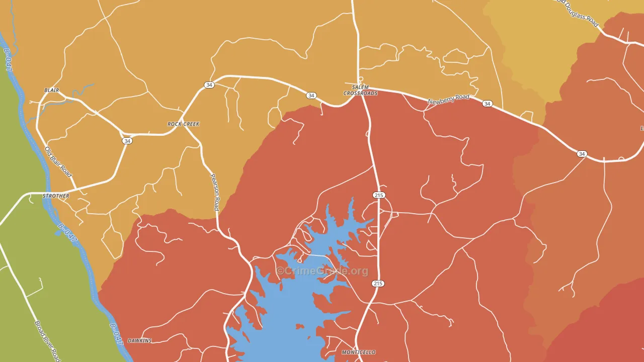 Blair, SC Map of Assault Rates