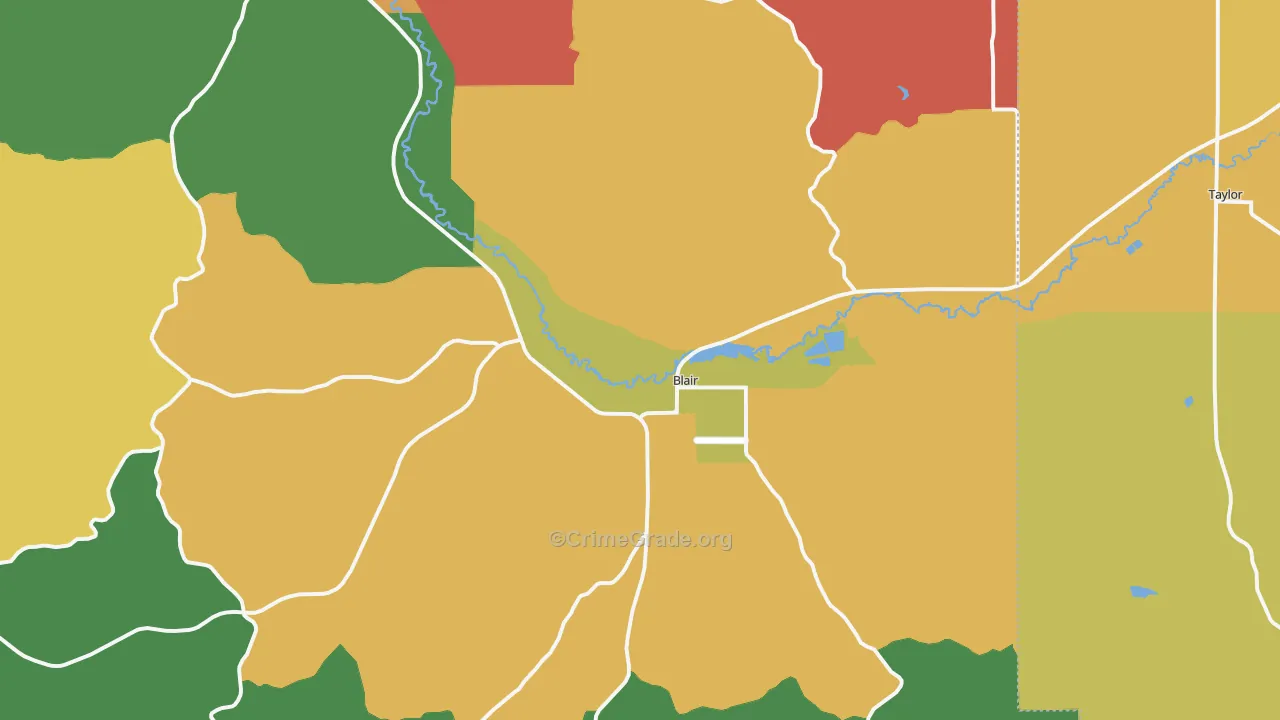 Blair, WI Map of Assault Rates