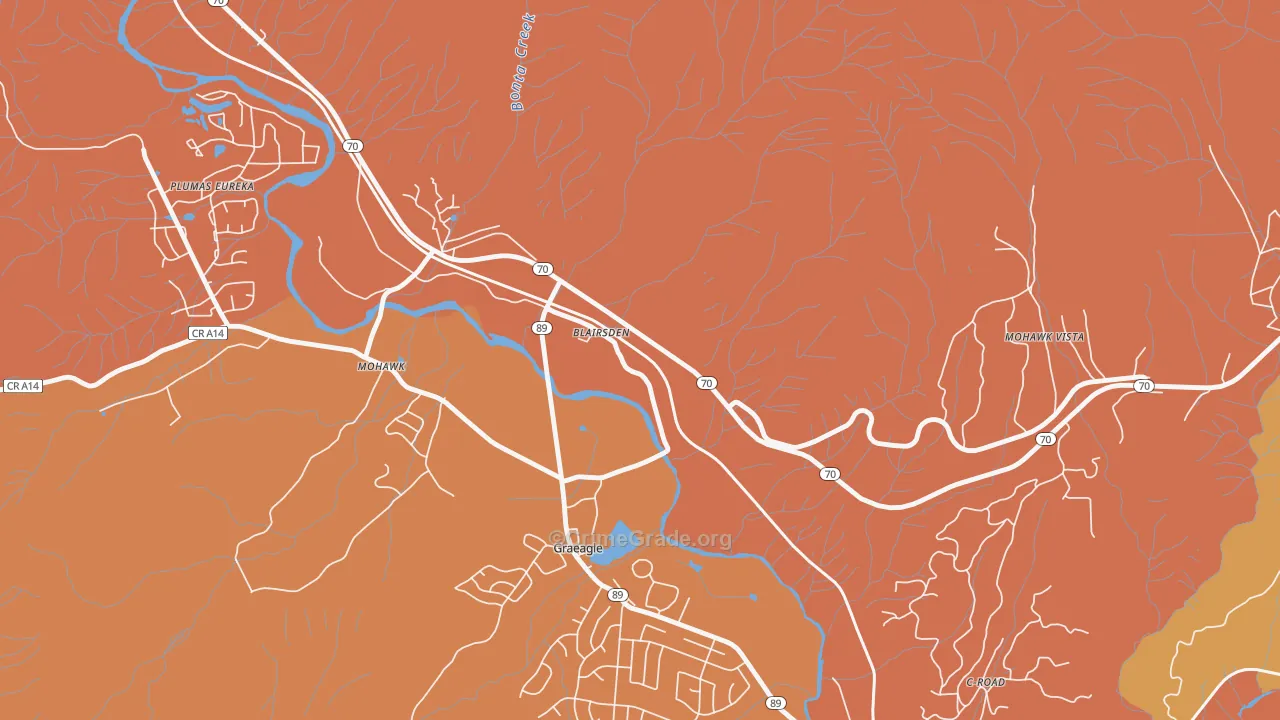 Blairsden, CA Map of Assault Rates