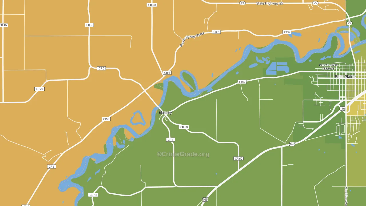 Blakeley, MN Map of Assault Rates