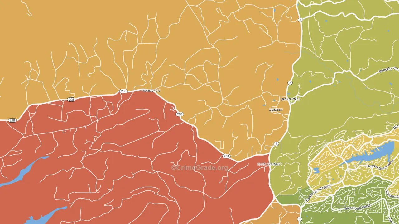 Blakely, AR Map of Assault Rates