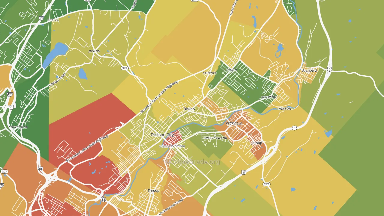 Blakely, PA Map of Assault Rates