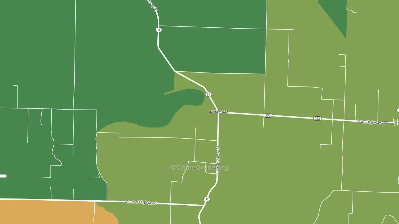 Blakemore, AR Map of Assault Rates