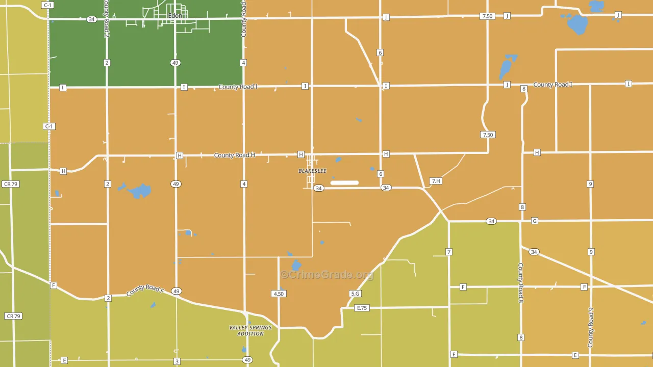 Blakeslee, OH Map of Assault Rates
