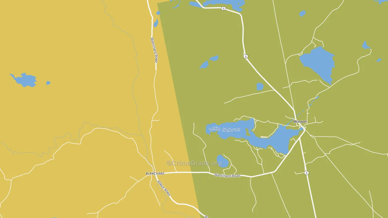 Blanchard, ME Map of Assault Rates
