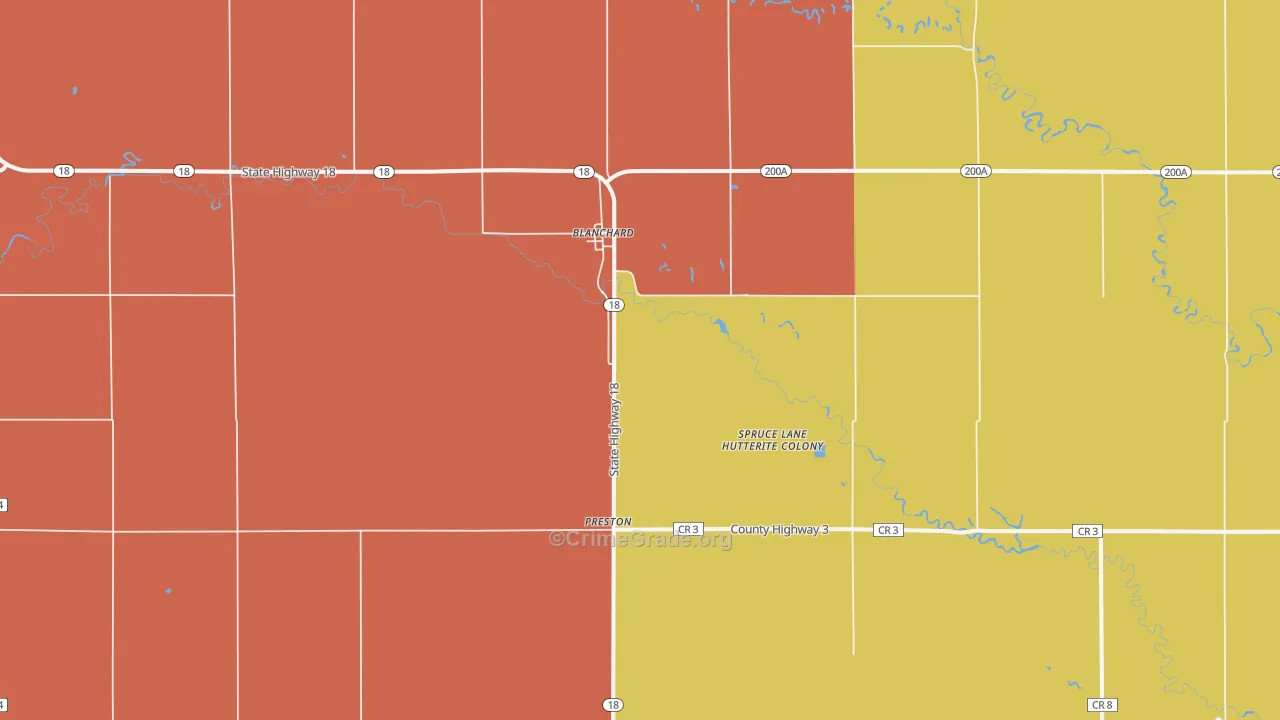 Blanchard, ND Map of Assault Rates