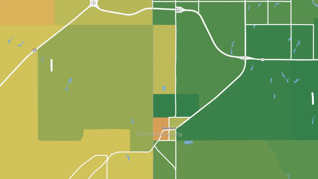 Blanchard, OK Map of Assault Rates