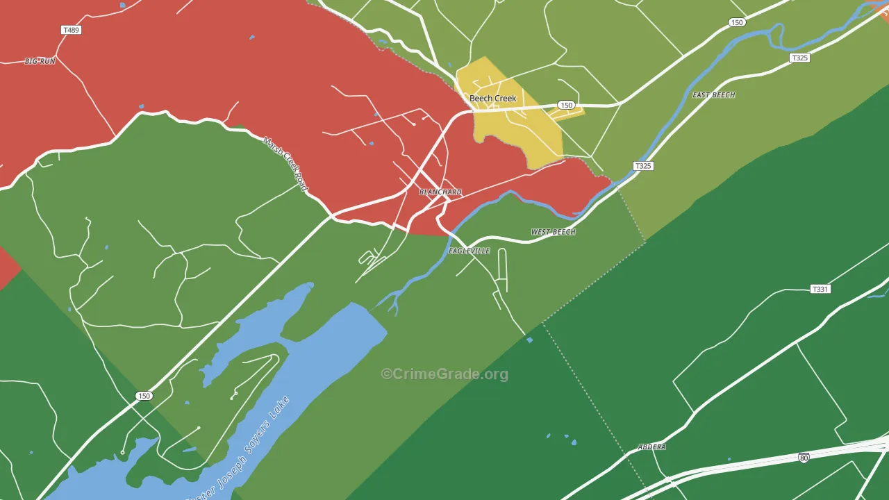 Blanchard, PA Map of Assault Rates