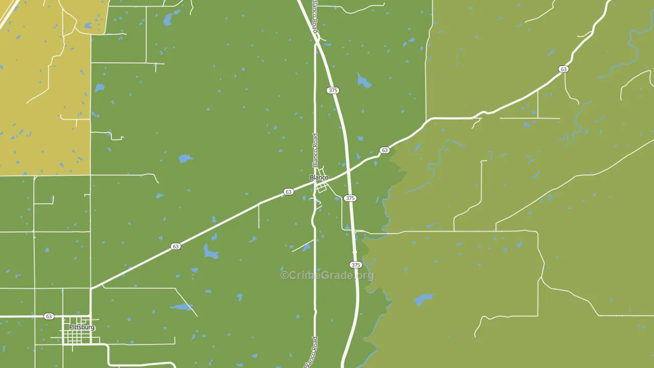 Blanco, OK Map of Assault Rates