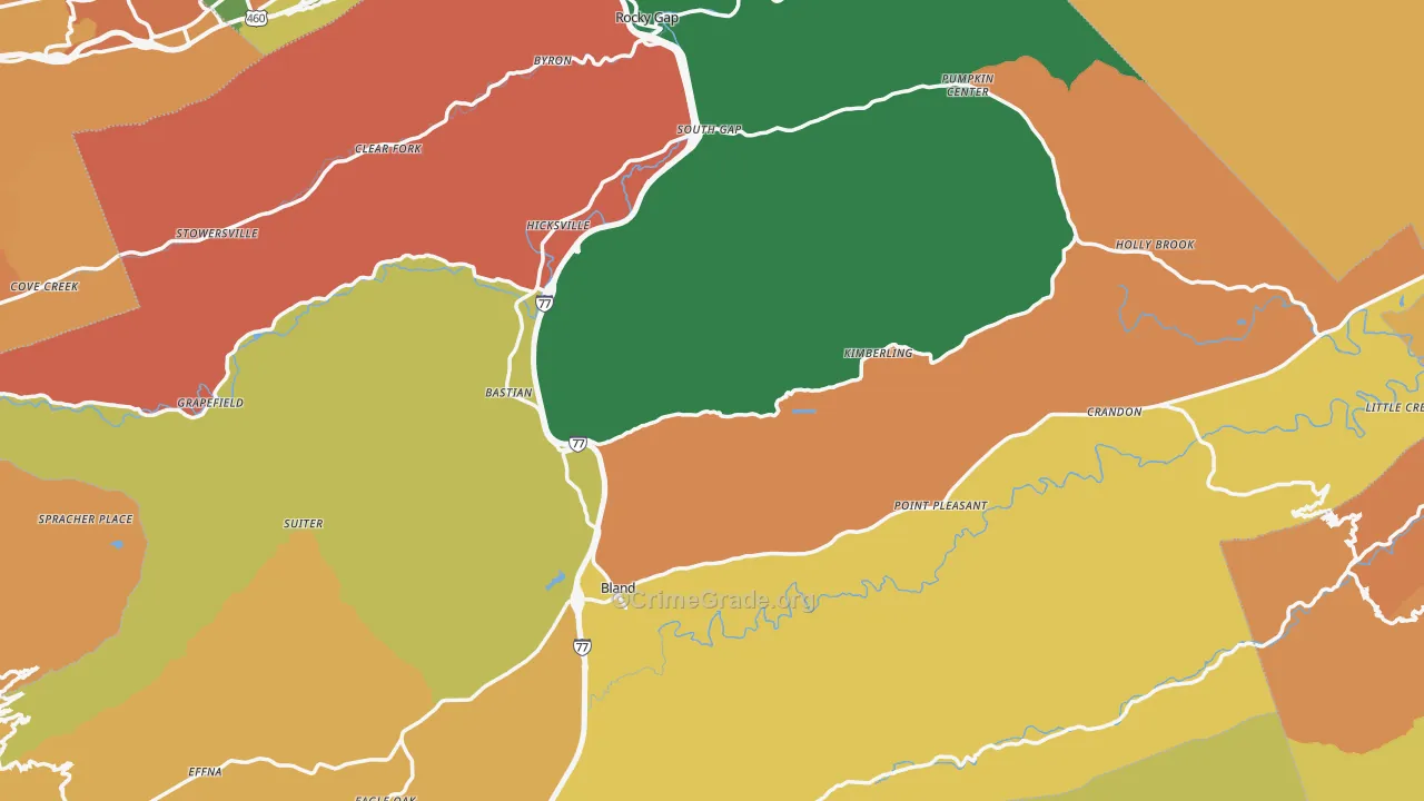 Bland County, VA Map of Assault Rates