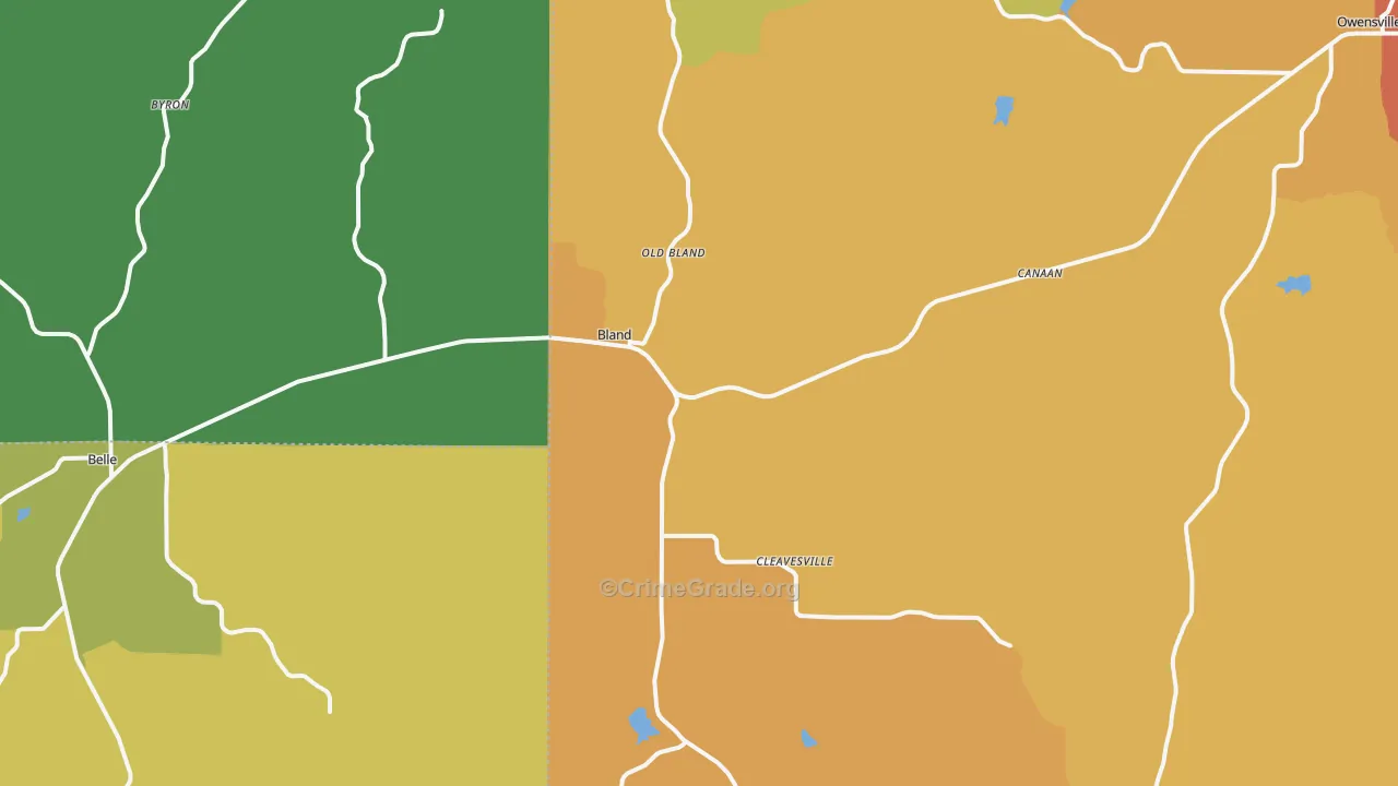 Bland, MO Map of Assault Rates