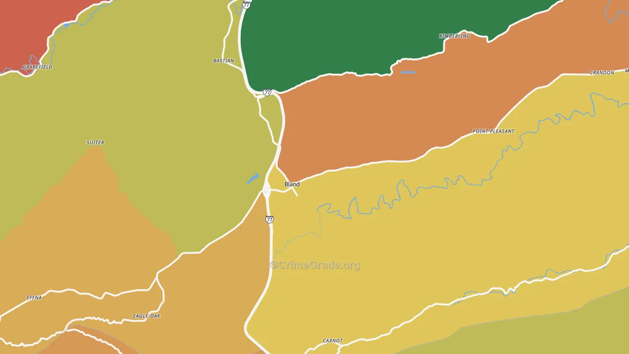 Bland, VA Map of Assault Rates