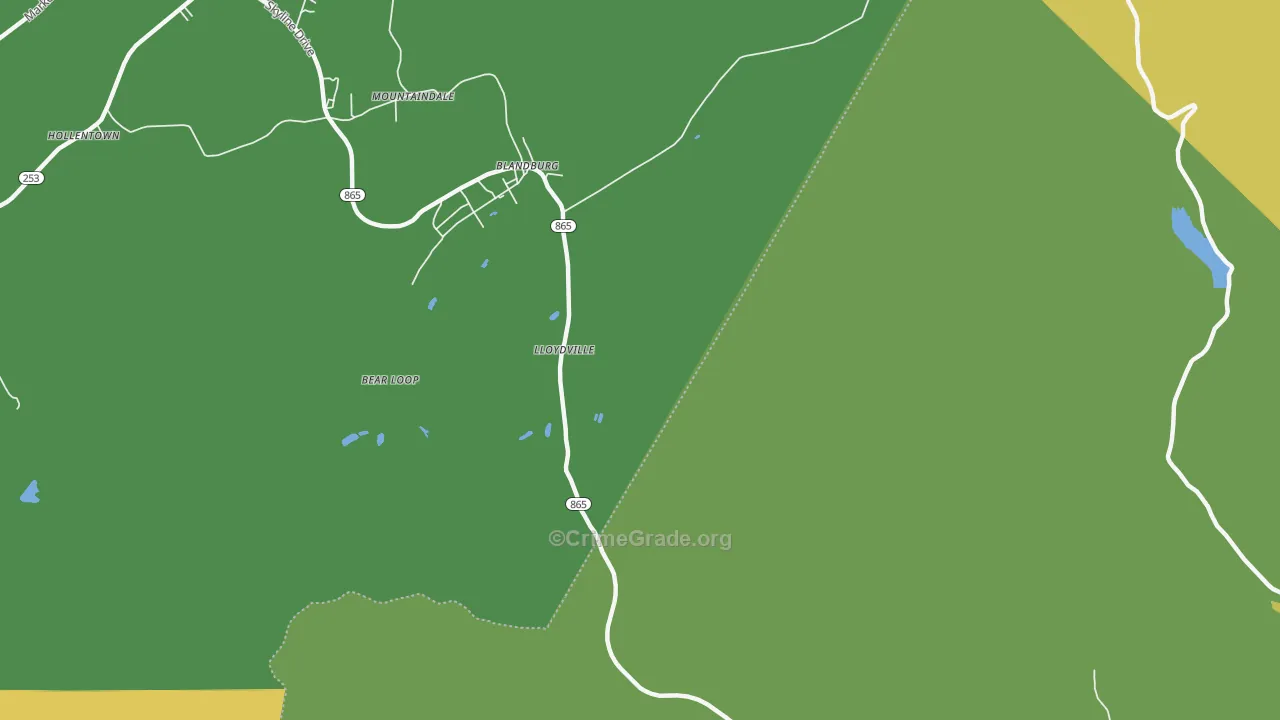 Blandburg, PA Map of Assault Rates