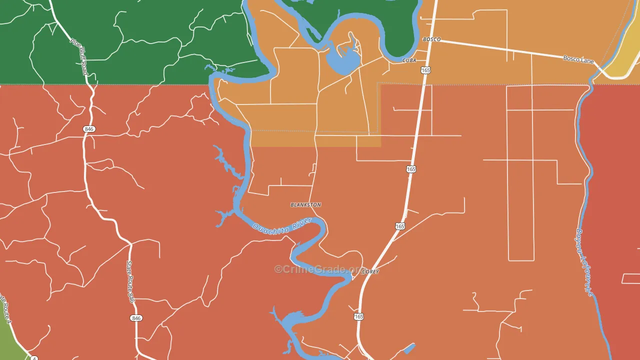 Blankston, LA Map of Assault Rates