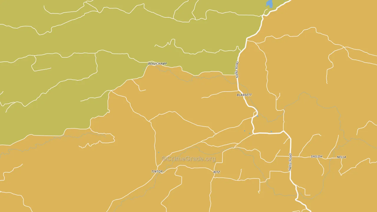 Blansett, AR Map of Assault Rates