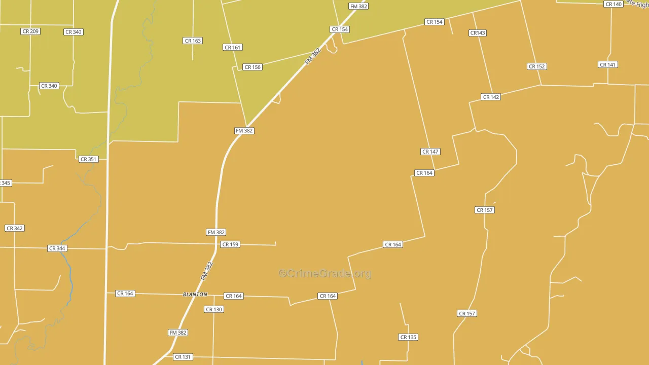 Blanton, TX Map of Assault Rates