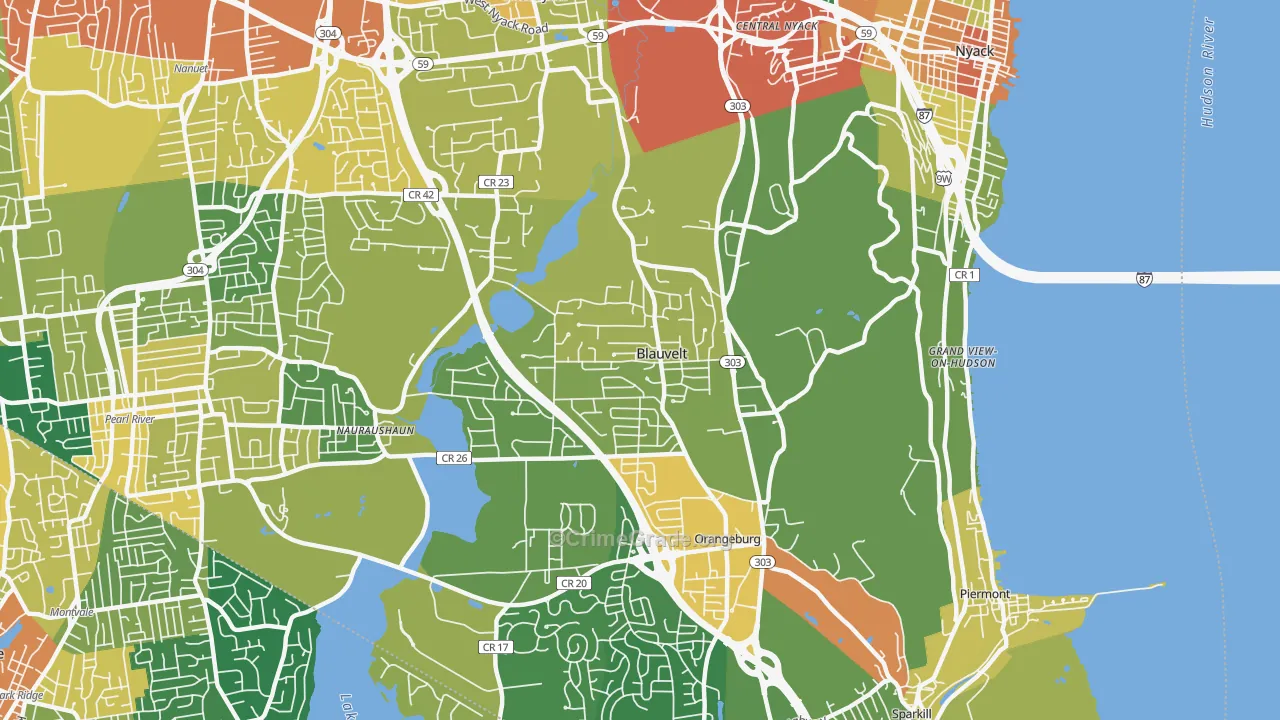 Blauvelt, NY Map of Assault Rates