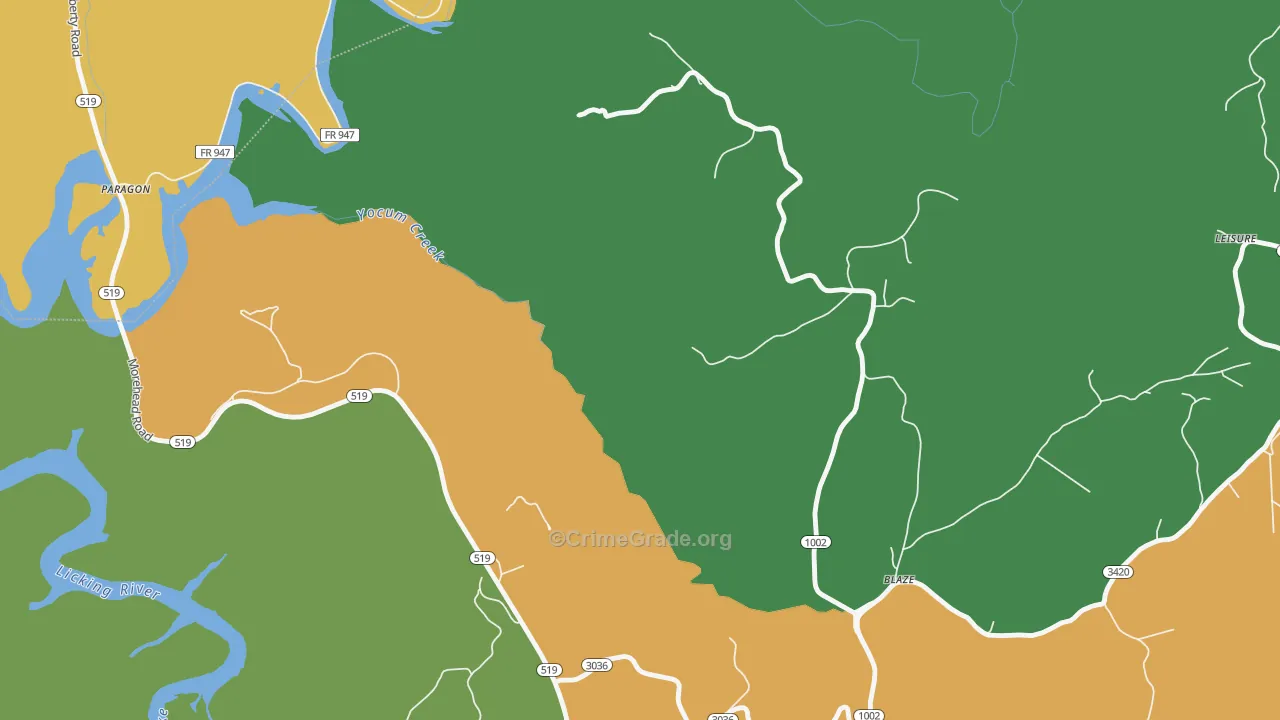 Blaze, KY Map of Assault Rates