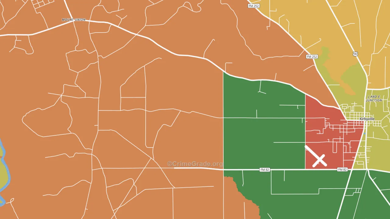 Bleakwood, TX Map of Assault Rates