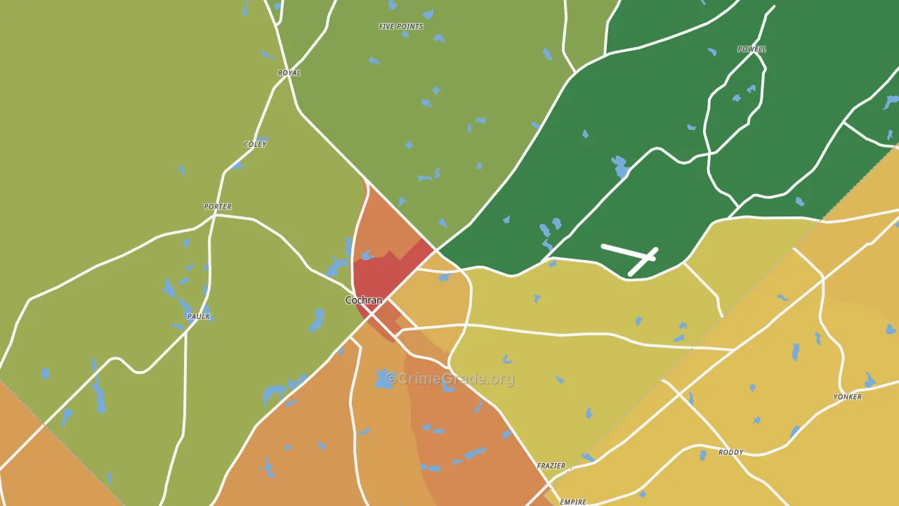 Bleckley County, GA Map of Assault Rates