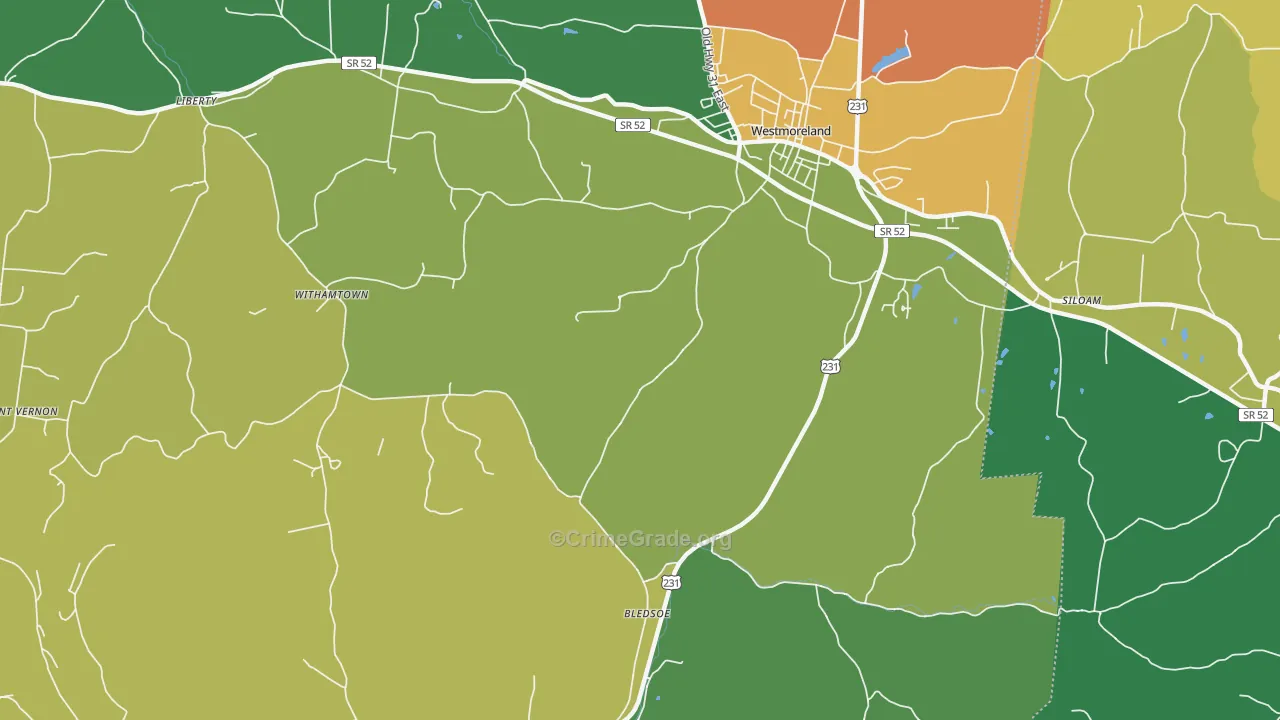 Bledsoe, TN Map of Assault Rates