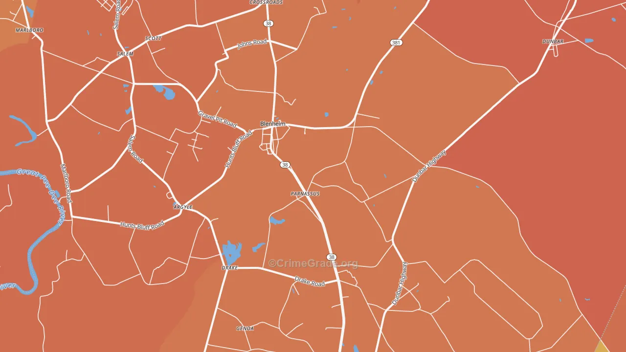 Blenheim, SC Map of Assault Rates