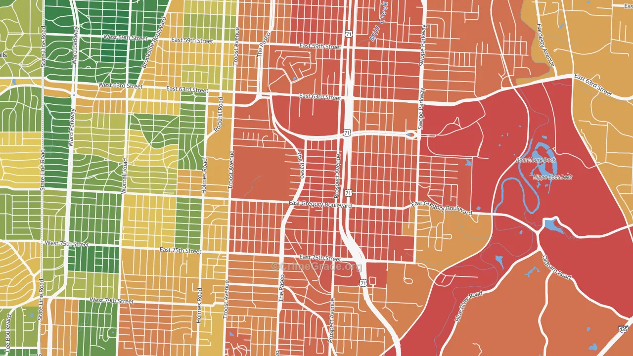 Blenheim Square, Kansas City, MO Map of Assault Rates