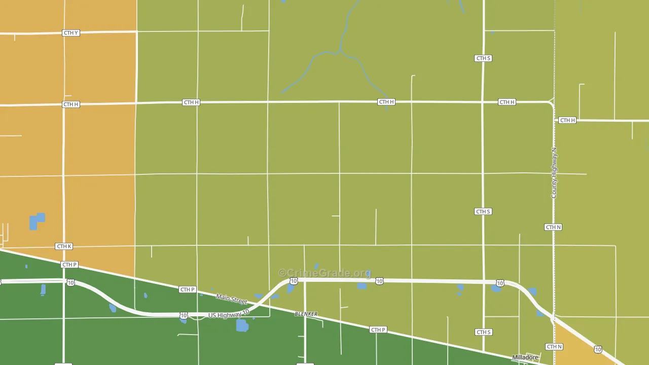Blenker, WI Map of Assault Rates