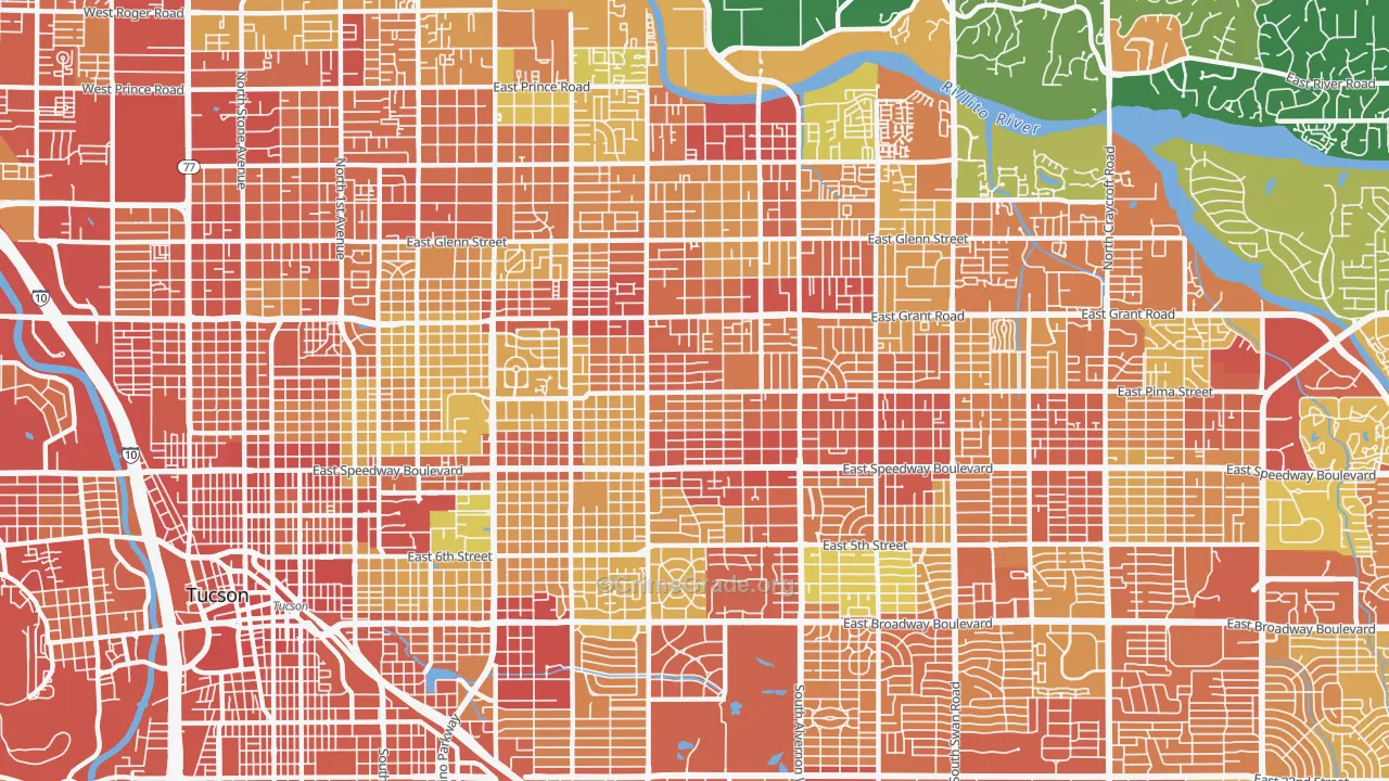Blenman-Elm, Tucson, AZ Map of Assault Rates