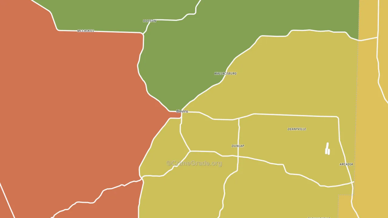 Blevins, AR Map of Assault Rates