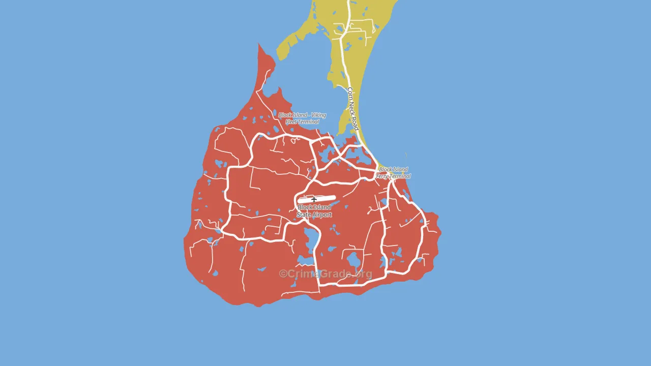 Block Island, RI Map of Assault Rates