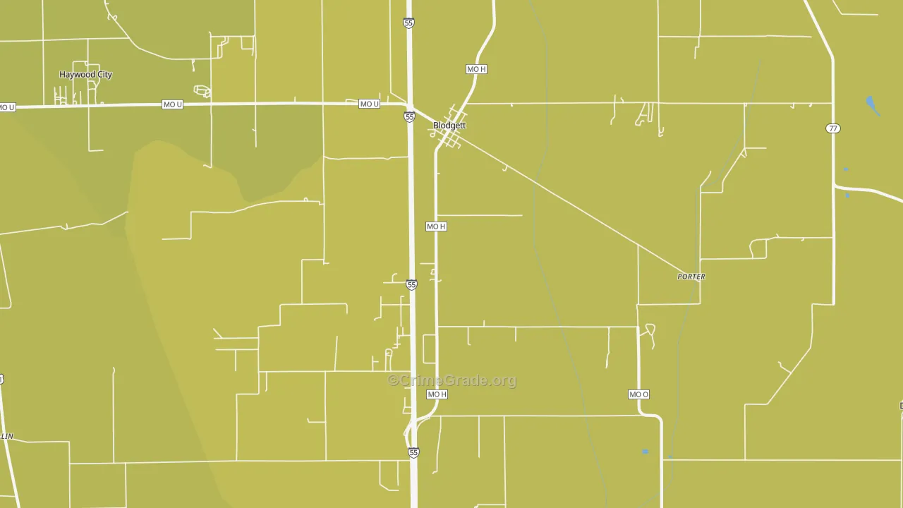 Blodgett, MO Map of Assault Rates