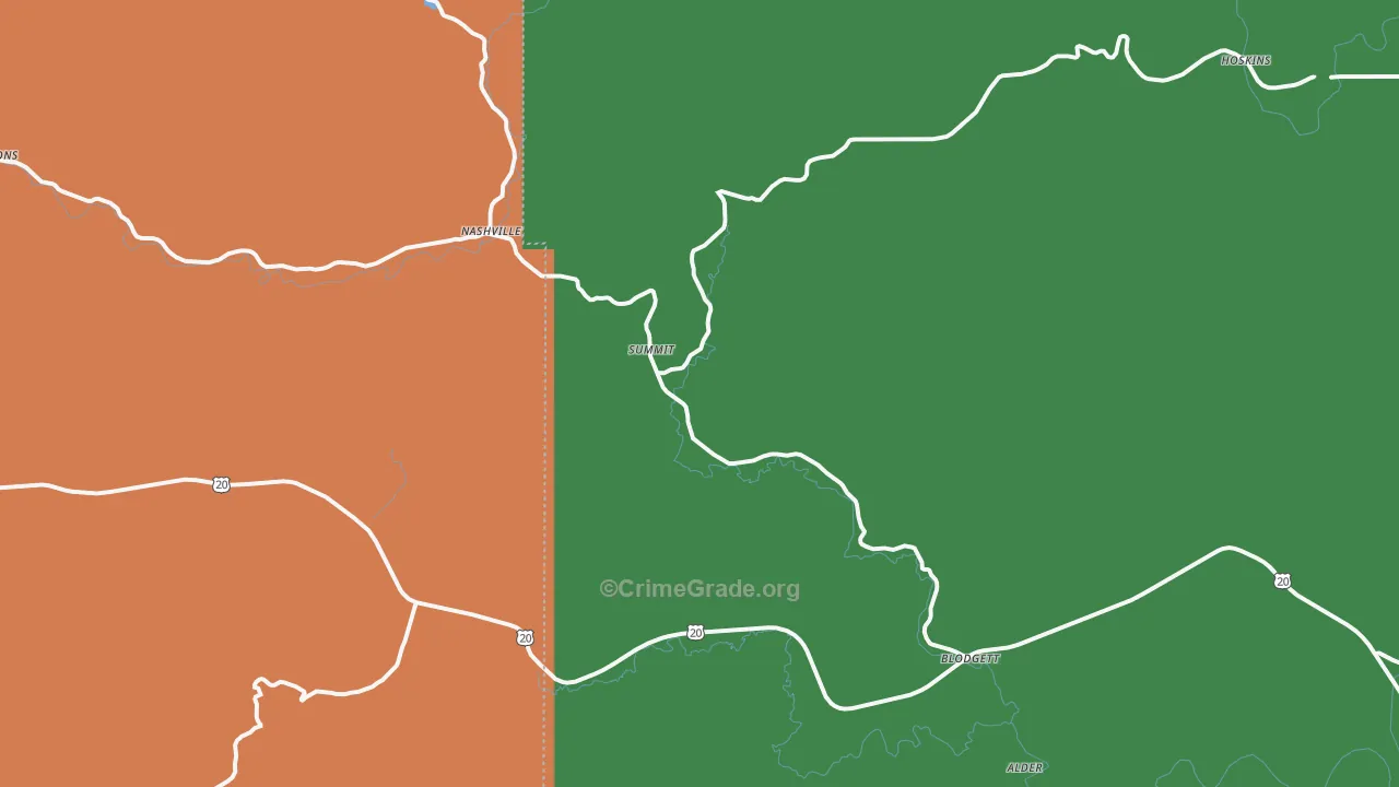 Blodgett, OR Map of Assault Rates