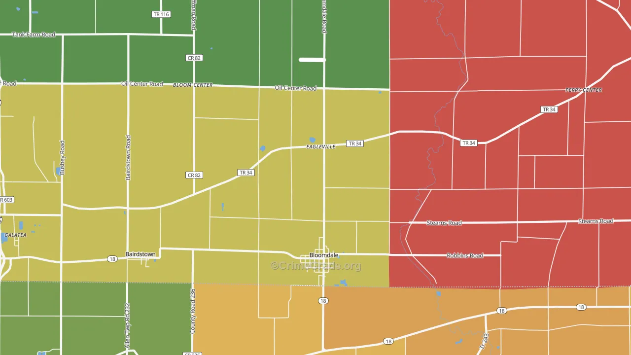 Bloomdale, OH Map of Assault Rates