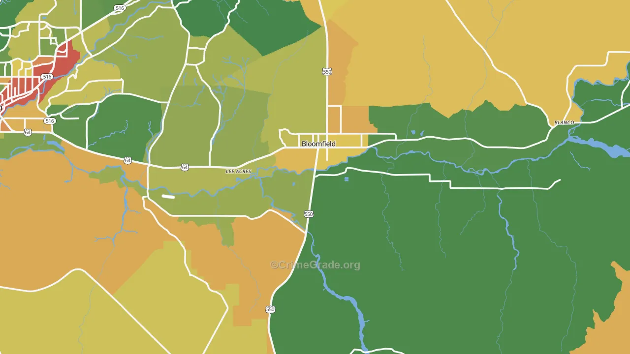 Bloomfield, NM Map of Assault Rates