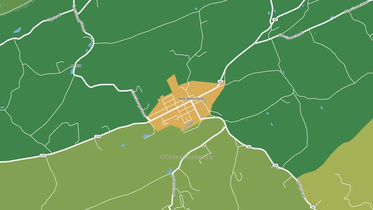 Bloomfield, PA Map of Assault Rates