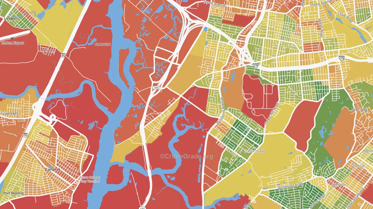 Bloomfield, Staten Island, NY Map of Assault Rates
