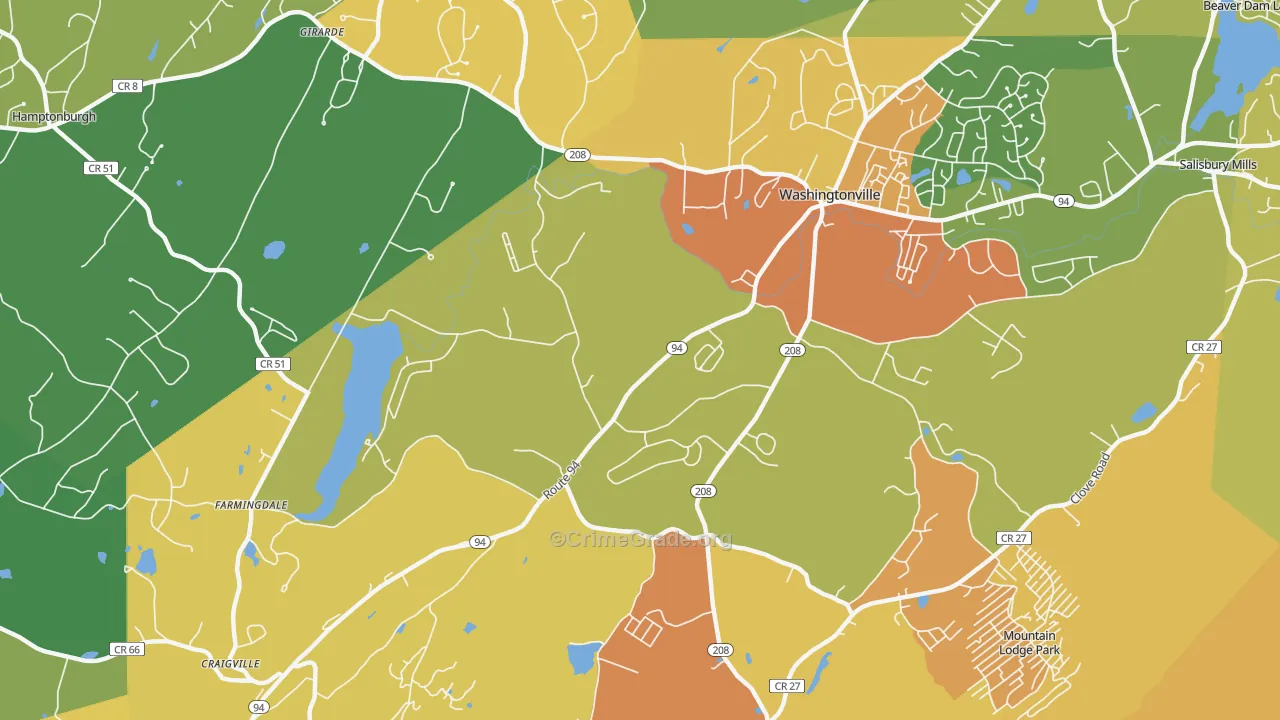 Blooming Grove, NY Map of Assault Rates