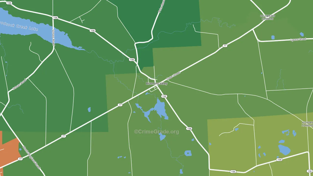 Blooming Valley, PA Map of Assault Rates
