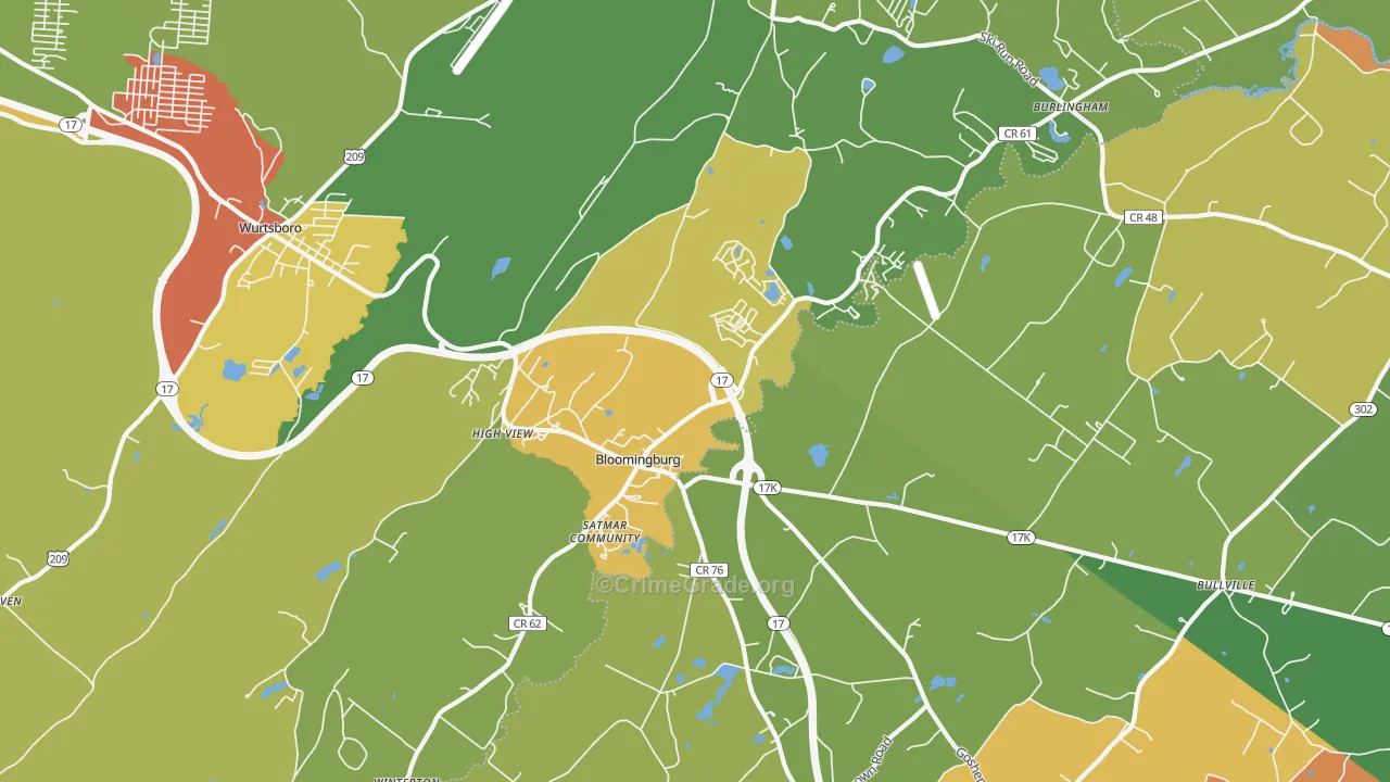 Bloomingburg, NY Map of Assault Rates