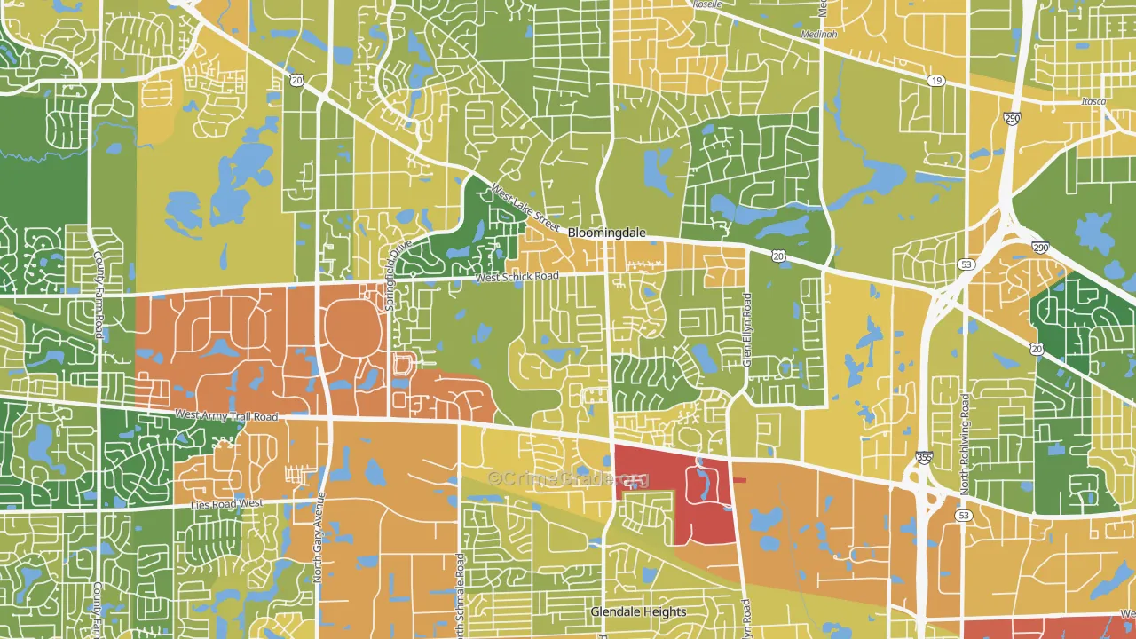 Bloomingdale, IL Map of Assault Rates