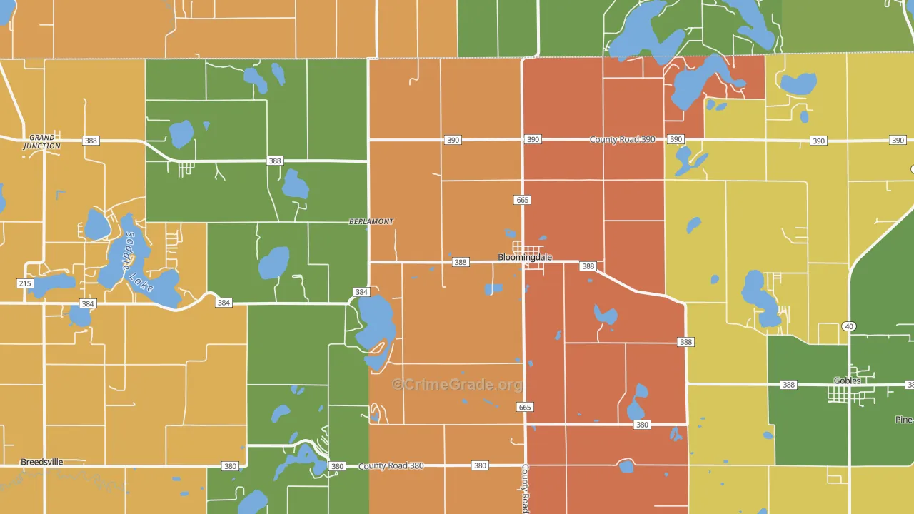 Bloomingdale, MI Map of Assault Rates