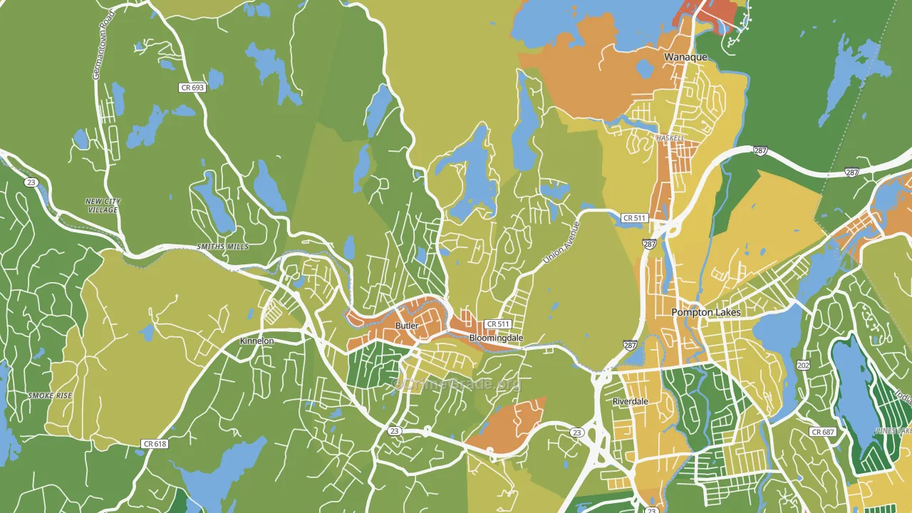 Bloomingdale, NJ Map of Assault Rates