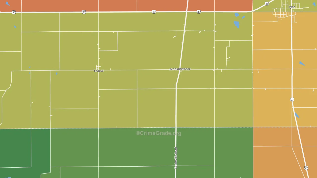 Bloomingport, IN Map of Assault Rates