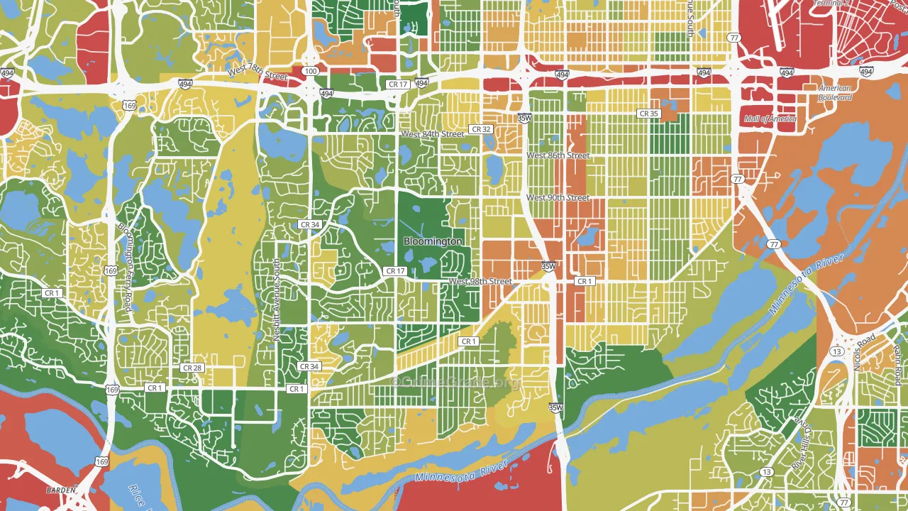 Bloomington, MN Map of Assault Rates