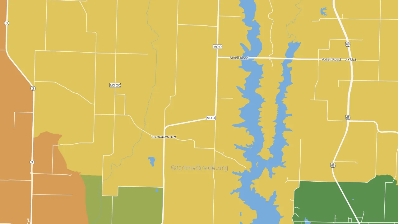 Bloomington, MO Map of Assault Rates
