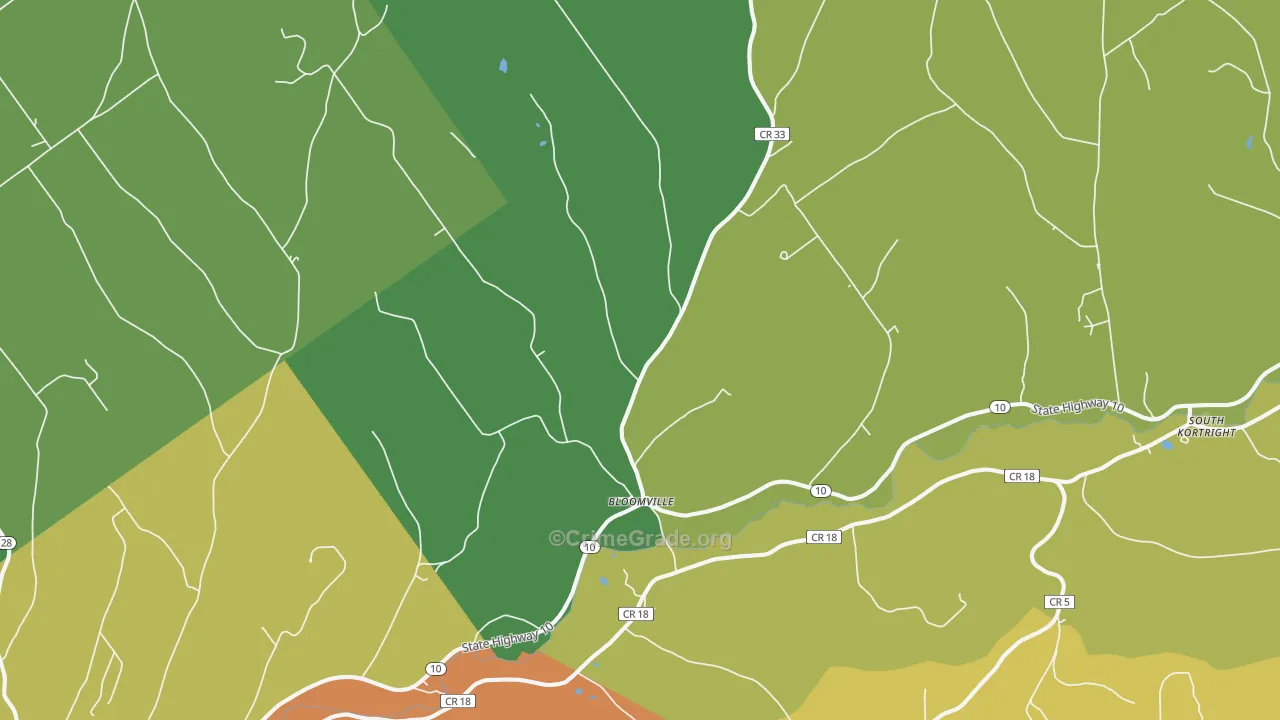 Bloomville, NY Map of Assault Rates
