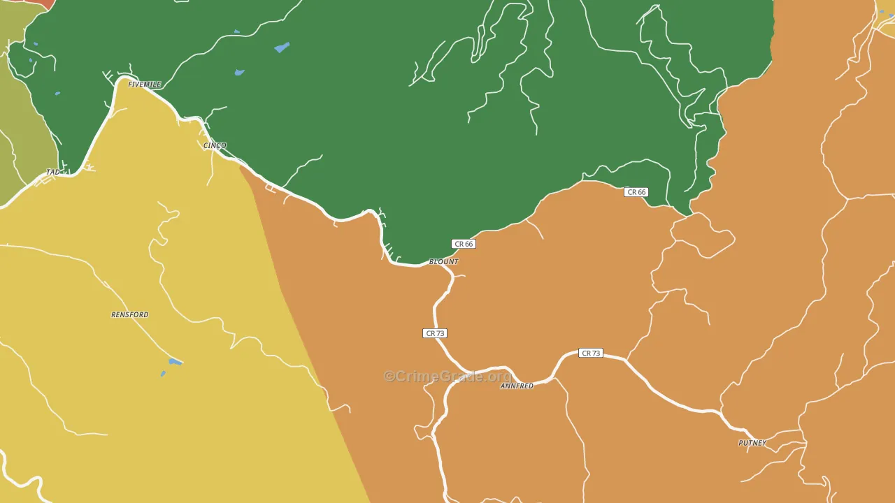 Blount, WV Map of Assault Rates