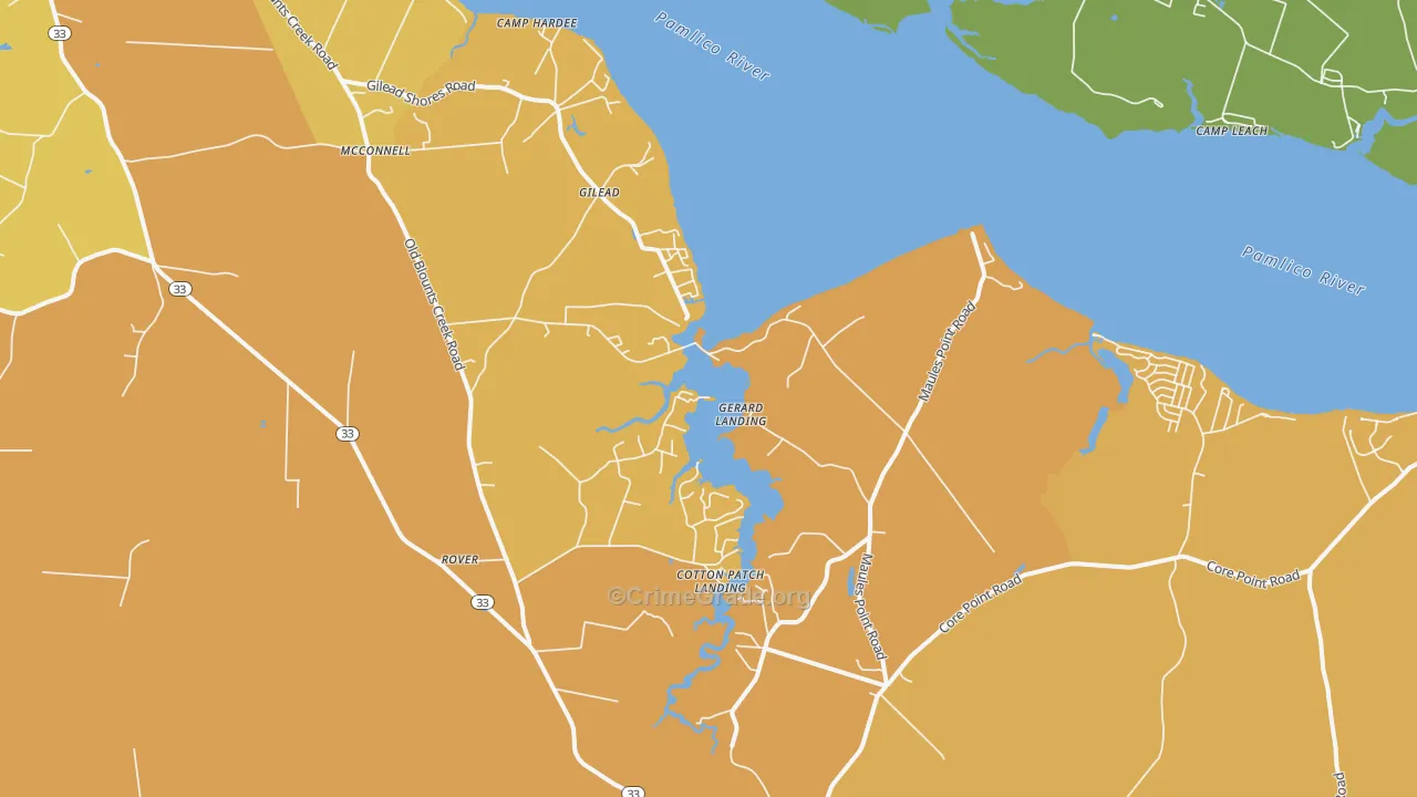 Blounts Creek, NC Map of Assault Rates
